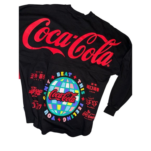 COCA-COLA x SPIRIT JERSEY Men XS You Cant Beat This Feeling Black Shirt New - Picture 1 of 6